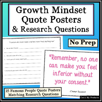 Preview of Growth Mindset Poster and Research Activities