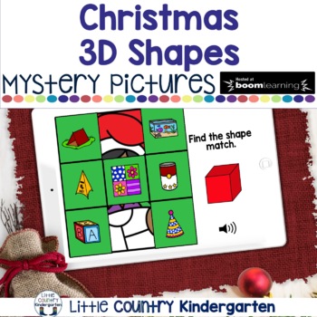 Preview of BOOM Cards Christmas 3D Shape Matching Digital Mystery Pictures
