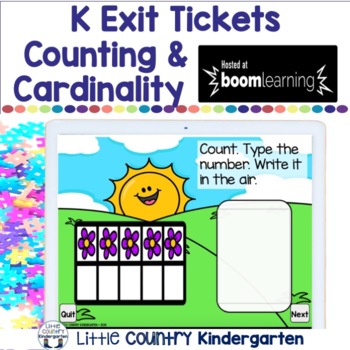 Preview of BOOM Cards Kindergarten Counting & Cardinality Digital Exit Tickets Set 1