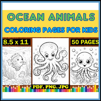 Preview of 50 Ocean Animals Coloring-Pages KIDS