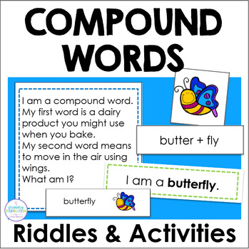 Preview of Compound Word Riddles - Literacy Center Word Analysis & Vocabulary Activities