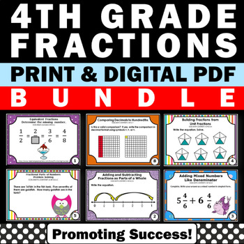 Preview of Fractions 4th Grade Back to School Math Beginning of the Year Review Sub Plans