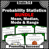 Mean Median Mode Range Task Cards BUNDLE Measures of Centr