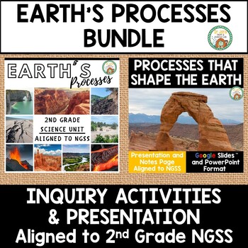 Preview of Earth's Processes Activities and Presentation Bundle Aligned to 2nd Grade NGSS