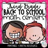 Back to School Math Centers THIRD GRADE