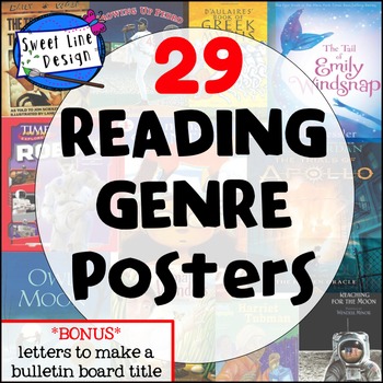 Preview of 29 Reading Genre Posters {Sweet Line Design}