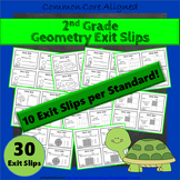 2nd Grade Geometry Exit Slips/Tickets ★ Common-Core Aligned Math