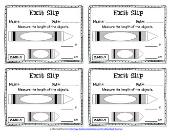 Nd Grade MD Exit Slips Measurement Data Math Exit Tickets TPT