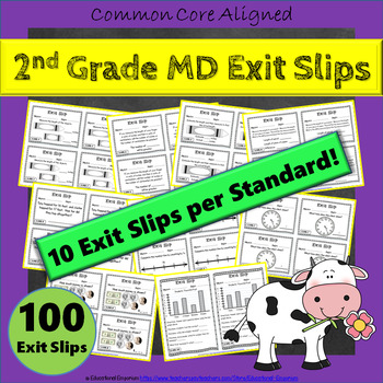 Preview of 2nd Grade MD Exit Slips ★ Measurement & Data Math Exit Tickets