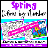 Spring Colour by Number Maths Games AU UK NZ Edition