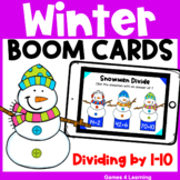 Winter Math Boom Cards Division Fact Fluency: Distance Learning
