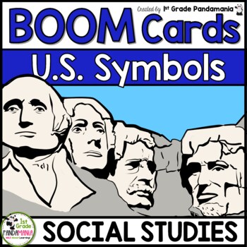 Preview of US Symbols BOOM CARDS™ Distance Learning Lesson and Task Cards