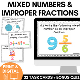 Mixed Numbers and Improper Fractions Digital Task Cards