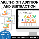 Multi-digit Addition & Subtraction Task Cards for Google Drive™
