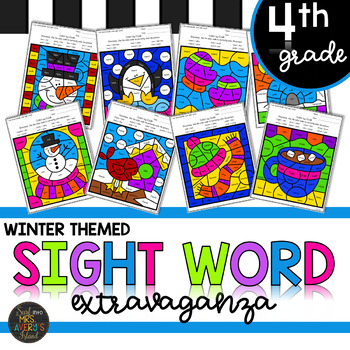 Preview of Color by Sight Word | Winter Activities | Fourth Grade Sight Words