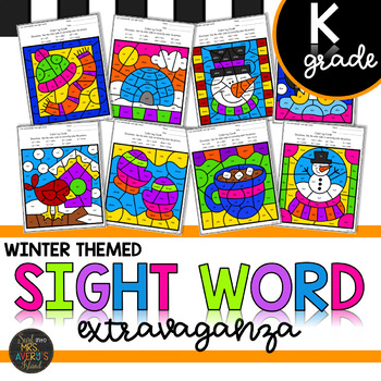 Preview of Color by Sight Word | Winter Activities | Kindergarten Sight Words