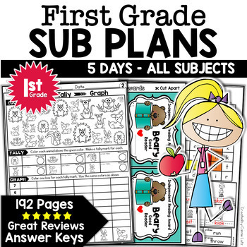 Preview of 50% Off - First Grade Emergency Sub Plans