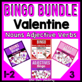 Parts of Speech | Nouns Adjectives Verbs | Valentine Bingo