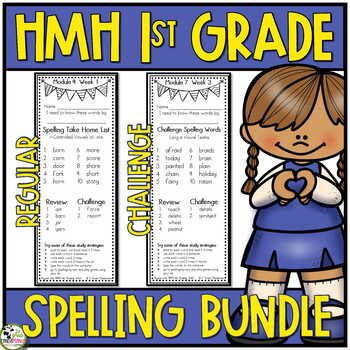 Preview of HMH Into Reading 1st Grade Spelling Lists plus Challenge BUNDLE 2020