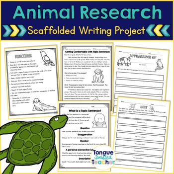 Preview of Animal Research Project and Report with Graphic Organizers