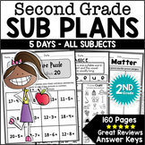 50% Off Second Grade Emergency Sub Plans 5 Days - No Prep