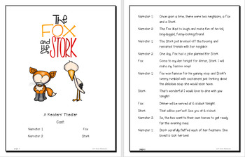 The Fox and The Stork Readers Theater (Aesop's Fable) by 1st Grade