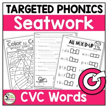 Preview of CVC Words Worksheets Phonics Science of Reading Aligned Activities