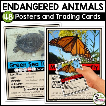 Endangered Animals Information Posters and Trading Cards | TPT