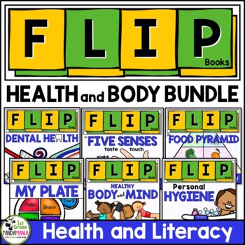 Preview of Healthy Habits FLIP Book Bundle Healthy Eating, Body Wellness and The 5 Senses