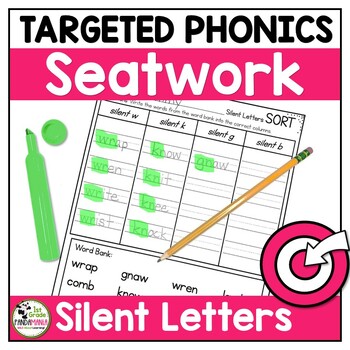Preview of Silent Letters Worksheets Silent Letters kn, wr, gn, mb, b Science of Reading