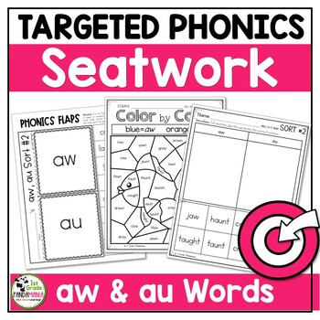 Preview of au and aw Words Worksheets Phonics Science of Reading Aligned Activities