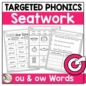 Preview of ou and ow Words Worksheets Phonics Science of Reading Aligned Activities