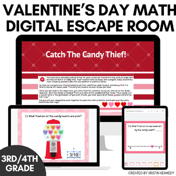 Preview of Valentine's Day Math Digital Escape Room