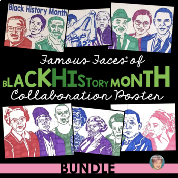 Preview of Black History Month Activity: Famous Faces® BUNDLE (Collaborative 14ft Banner!)