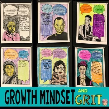 Preview of Conversation on GRIT Coloring Pages | Growth Mindset [Famous Failures] Activity
