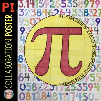 Preview of Fun, Collaborative Pi Day Activity | Classroom Collaboration Coloring Poster