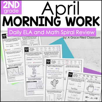 Preview of April Morning Work 2nd Grade ELA and Math