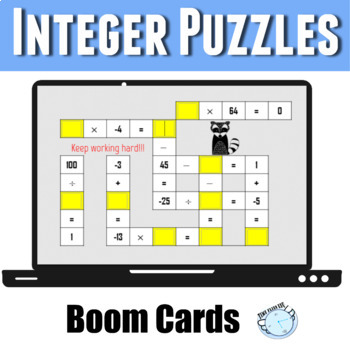 Preview of Integer Puzzle Boom Cards