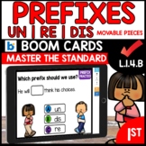Prefixes Word Work | Prefix un, re, dis BOOM Cards L.1.4.B