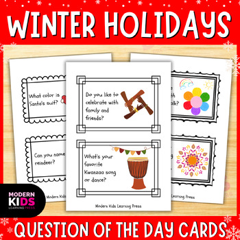 Preview of Winter Holidays Question of the Day Cards Around the World