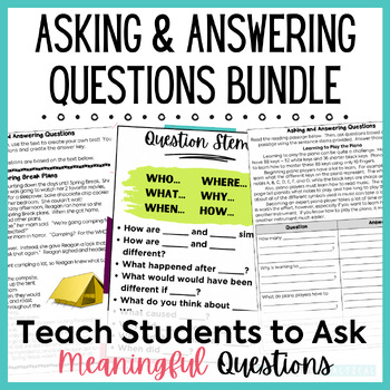 Preview of Asking and Answering Questions - Teaching Students to Ask Questions About A Text