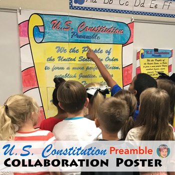 Preview of Constitution Day Activity | Classroom Collaboration Preamble Poster
