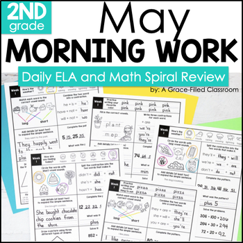 Preview of May Morning Work 2nd Grade ELA and Math