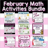 February Math Activities Bundle | Groundhog, Valentine, Pr