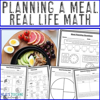 Preview of Real Life Math PBL Unit | Planning a Meal Project: Financial Literacy Project