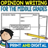 Opinion Writing Prompts and Opinion Writing Organizer Temp