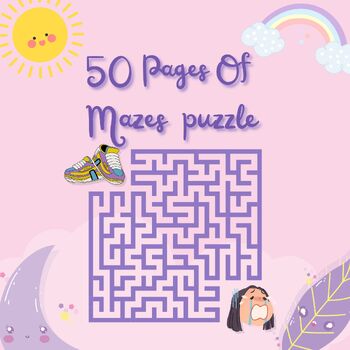 Preview of 50 PAGES OF MAZE PUZZLE FOR TEENS