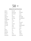 50 + PREPOSITIONS