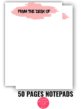 Preview of 50 Pages Notepads-Notepad Sheets- Printable Notepad