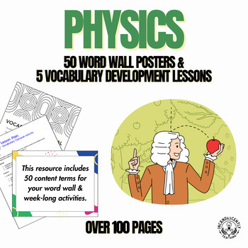 Preview of 50 Physics Terms & Meanings for a Word Wall & 5 Vocabulary Building Activities